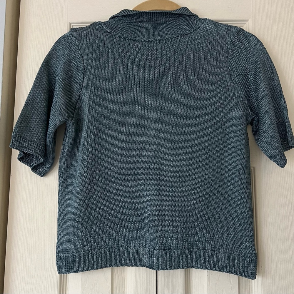 Zara women's Blue Knit Shirt size S - Picture 3 of 6